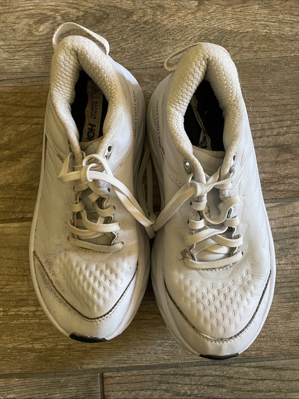 Hoka White Athletic Sneakers